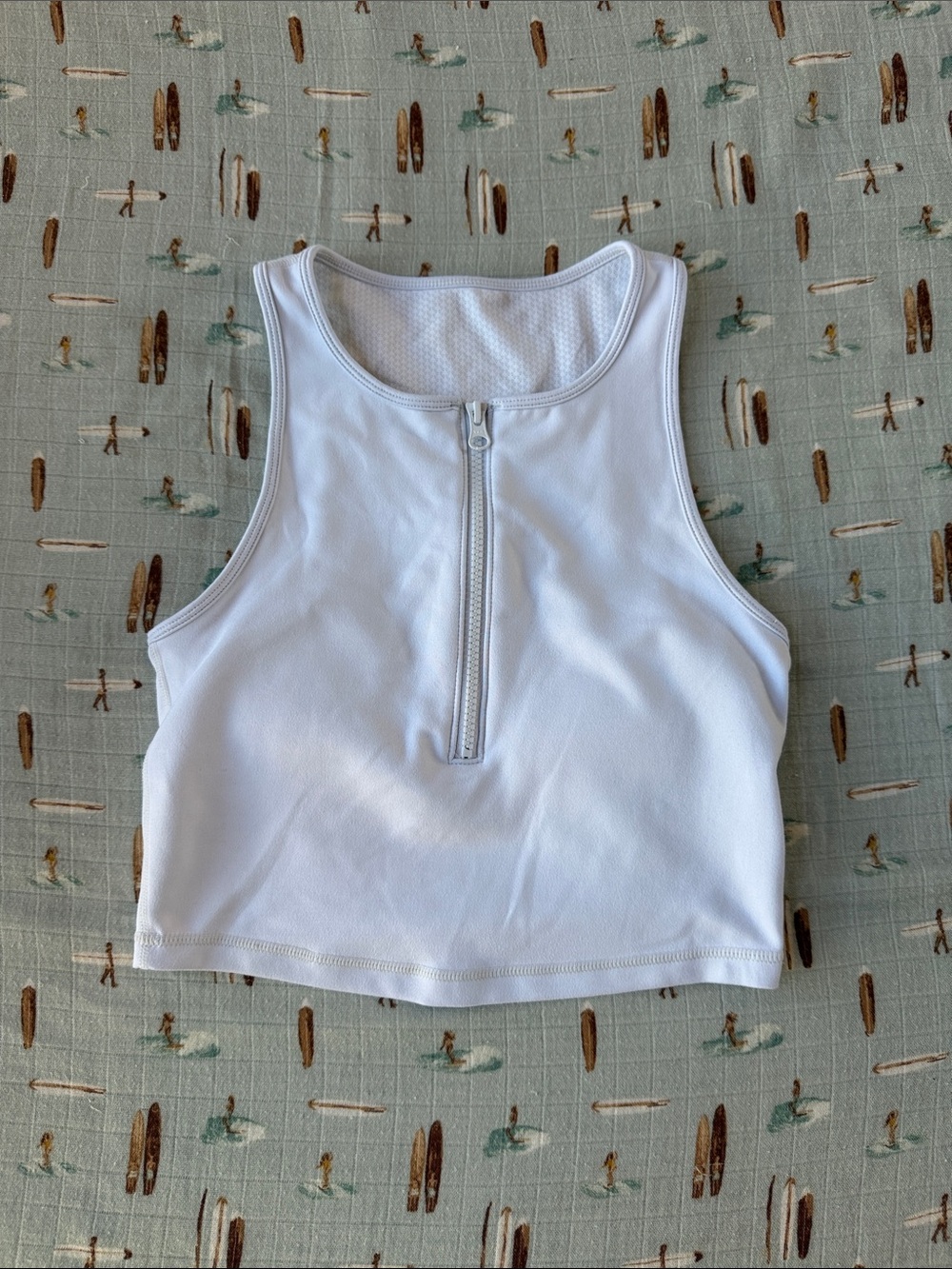 Vuori Granite Half Zip Tank — White